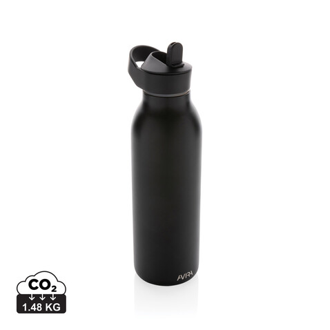 Avira Ara RCS Re-Steel Fliptop Wasserflasche 500ml schwarz bedrucken, Art.-Nr. P438.081