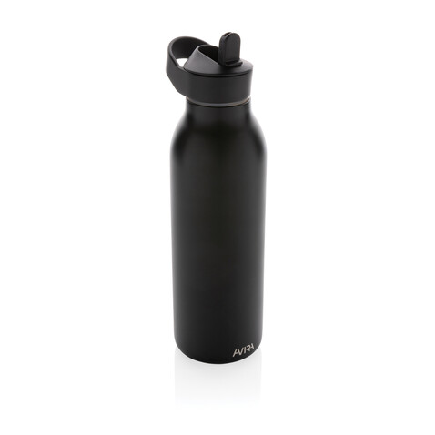 Avira Ara RCS Re-Steel Fliptop Wasserflasche 500ml schwarz bedrucken, Art.-Nr. P438.081