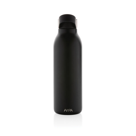 Avira Ara RCS Re-Steel Fliptop Wasserflasche 500ml schwarz bedrucken, Art.-Nr. P438.081