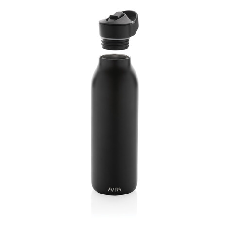 Avira Ara RCS Re-Steel Fliptop Wasserflasche 500ml schwarz bedrucken, Art.-Nr. P438.081