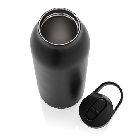 Avira Ara RCS Re-Steel Fliptop Wasserflasche 500ml schwarz bedrucken, Art.-Nr. P438.081