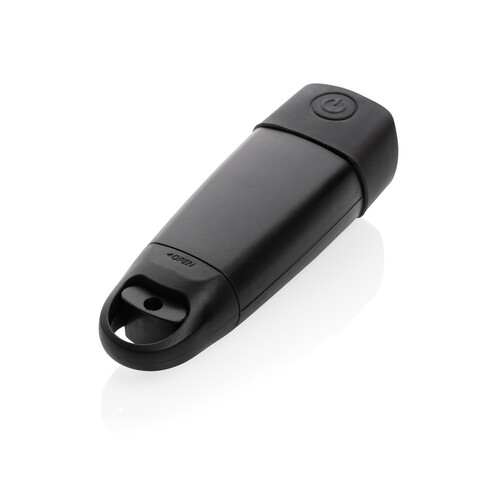 Lightwave USB-Taschenlampe mit Kurbel aus RCS rPlastik schwarz bedrucken, Art.-Nr. P513.621