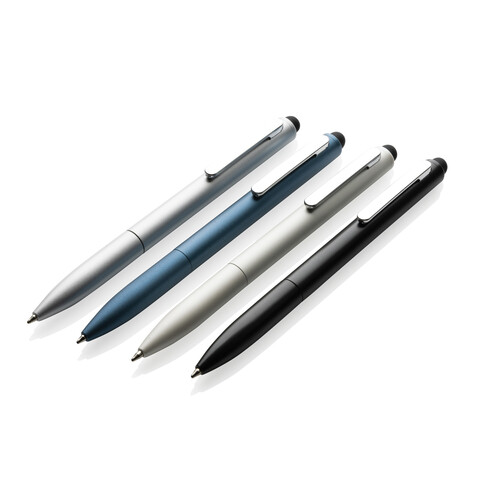 Kymi Stift mit Stylus aus RCS recyceltem Aluminum Königsblau bedrucken, Art.-Nr. P611.235
