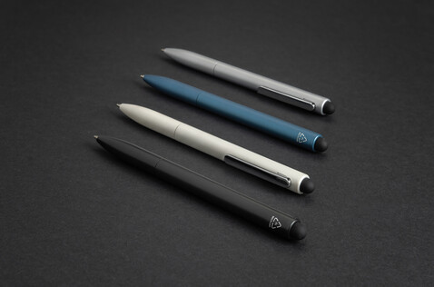 Kymi Stift mit Stylus aus RCS recyceltem Aluminum Königsblau bedrucken, Art.-Nr. P611.235