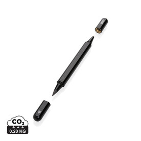 Swiss Peak Storm Dual-Tip-Pen aus RCS recyceltem Aluminum schwarz bedrucken, Art.-Nr. P611.251 Swiss Peak Storm Dual-Tip-Pen aus RCS recyceltem Aluminum schwarz bedrucken, Art.-Nr. P611.251