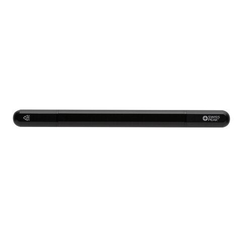 Swiss Peak Storm Dual-Tip-Pen aus RCS recyceltem Aluminum schwarz bedrucken, Art.-Nr. P611.251