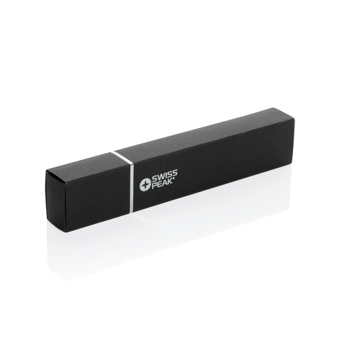 Swiss Peak Storm Dual-Tip-Pen aus RCS recyceltem Aluminum schwarz bedrucken, Art.-Nr. P611.251
