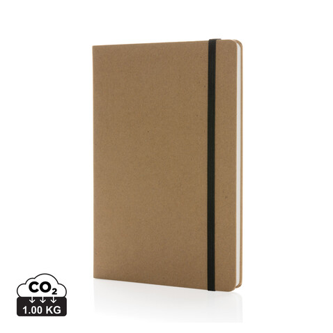 Craftstone A5 Notizbuch aus recycelt. Kraft- und Steinpapier braun bedrucken, Art.-Nr. P774.597