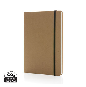 Craftstone A5 Notizbuch aus recycelt. Kraft- und Steinpapier braun bedrucken, Art.-Nr. P774.597