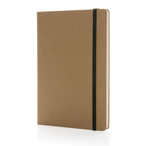 Craftstone A5 Notizbuch aus recycelt. Kraft- und Steinpapier braun bedrucken, Art.-Nr. P774.597