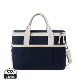 VINGA Volonne AWARE™ Kühlkorb aus recyceltem Canvas blau, off white bedrucken, Art.-Nr. V422105