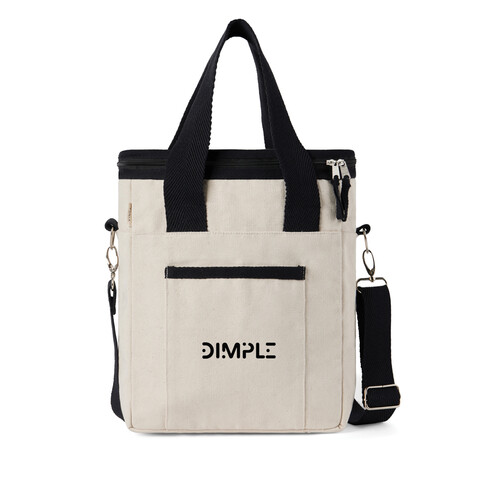 VINGA Volonne AWARE™ Kühltasche aus recyceltem Canvas off white, schwarz bedrucken, Art.-Nr. V422113