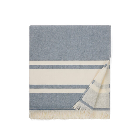 VINGA Tolo Hamam-Frottierhandtuch navy blau, beige bedrucken, Art.-Nr. V450205