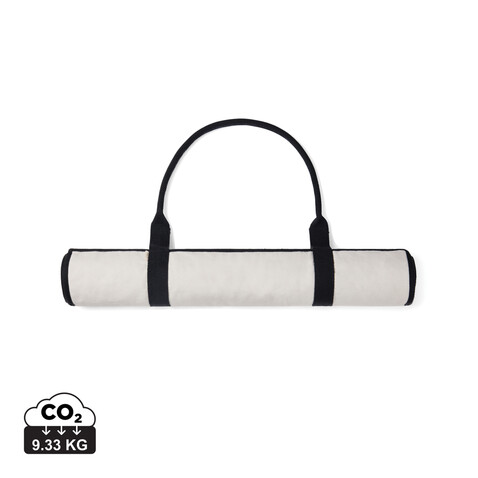 VINGA Volonne AWARE™ Strandmatte aus recyceltem Canvas off white, schwarz bedrucken, Art.-Nr. V459103