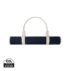 VINGA Volonne AWARE™ Strandmatte aus recyceltem Canvas blau, off white bedrucken, Art.-Nr. V459105