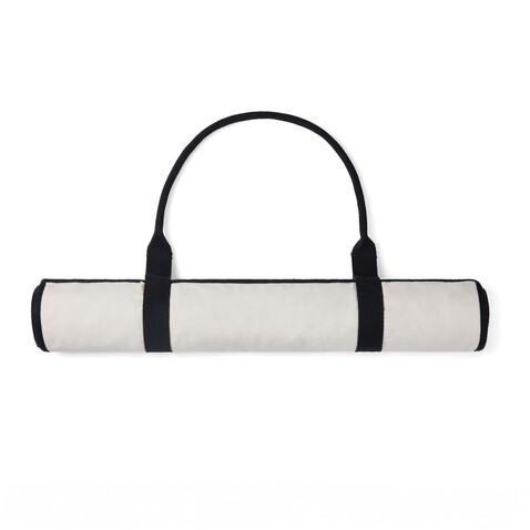 VINGA Volonne AWARE™ Strandmatte aus recyceltem Canvas off white, schwarz bedrucken, Art.-Nr. V459103