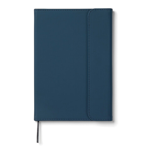 VINGA Baltimore GRS-zertifiziertes Papier &amp; PU-Notizbuch navy blau bedrucken, Art.-Nr. V773105