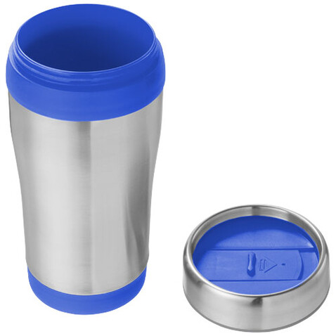 Elwood 410 ml RCS-zertifizierter Isolierbecher aus recyceltem Edelstahl, blau bedrucken, Art.-Nr. 10076352