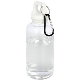 Oregon 400 ml RCS-zertifizierte Trinkflasche aus recyceltem Kunststoff mit Karabiner, weiss bedrucken, Art.-Nr. 10077801