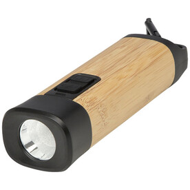Kuma Taschenlampe aus Bambus und recyceltem RCS Kunststoff mit Karabinerhaken, natur bedrucken, Art.-Nr. 10457006 Kuma Taschenlampe aus Bambus und recyceltem RCS Kunststoff mit Karabinerhaken, natur bedrucken, Art.-Nr. 10457006