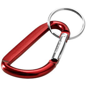 Timor RCS Karabiner Schlüsselanhänger aus recyceltem Aluminium, rot bedrucken, Art.-Nr. 10457221