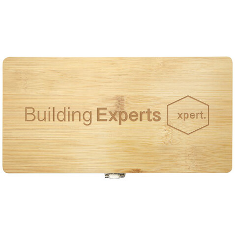 Rivet 19-teiliges Werkzeugset aus Bambus und recyceltem Kunststoff, natur bedrucken, Art.-Nr. 10457806