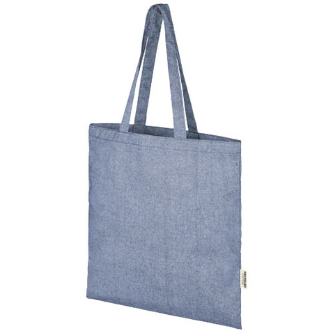 Pheebs 150 g/m² Aware™ recycelte Tragetasche, heather blau bedrucken, Art.-Nr. 12070350
