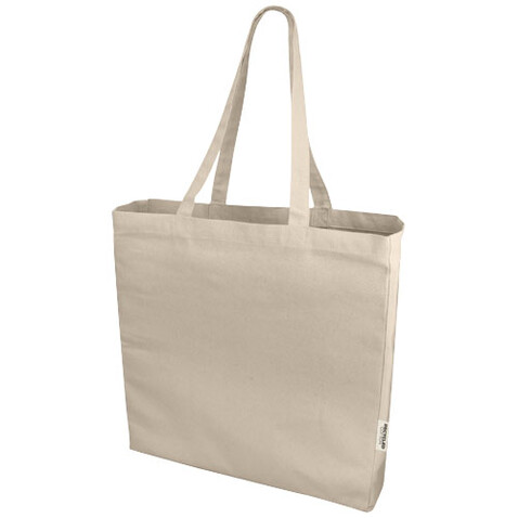 Odessa 220 g/m² recycelte Baumwoll Tragetasche 13L, natur bedrucken, Art.-Nr. 12071006