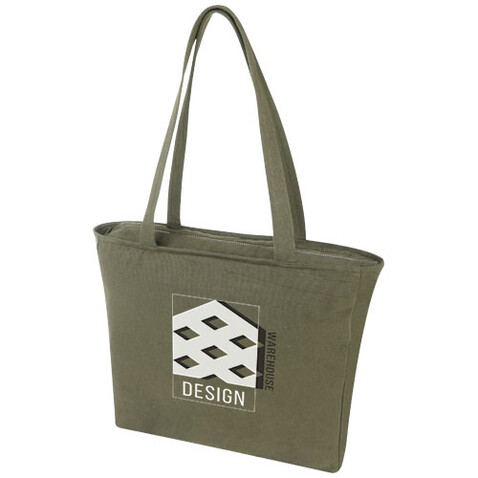 Weekender 500 g/m² Aware™ recycelte Tragetasche, grün bedrucken, Art.-Nr. 12071261