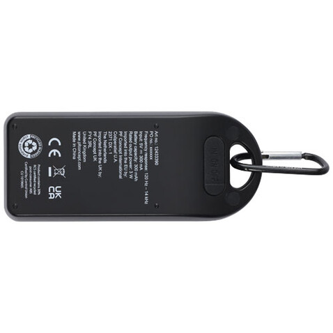 Omni 3 W IPX4 Bluetooth®-Lautsprecher aus recyceltem RCS Kunststoff, schwarz bedrucken, Art.-Nr. 12433390