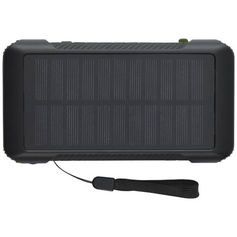 Soldy 10.000 mAh Solardynamo-Powerbank aus recyceltem GRS Kunststoff, armeegrün bedrucken, Art.-Nr. 12434664