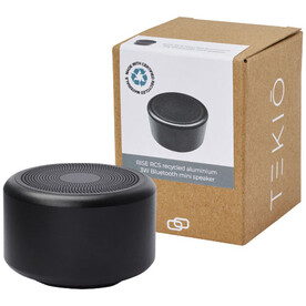 Rise 3 W Mini-Bluetooth®-Lautsprecher aus recyceltem RCS Aluminium, schwarz bedrucken, Art.-Nr. 12435390 Rise 3 W Mini-Bluetooth®-Lautsprecher aus recyceltem RCS Aluminium, schwarz bedrucken, Art.-Nr. 12435390