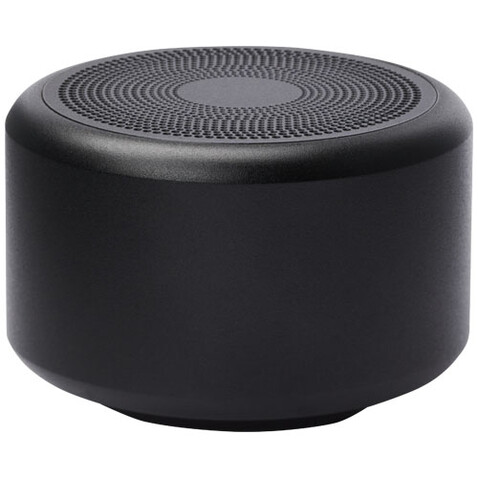 Rise 3 W Mini-Bluetooth®-Lautsprecher aus recyceltem RCS Aluminium, schwarz bedrucken, Art.-Nr. 12435390