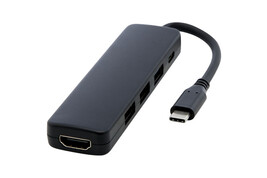 Loop Multimedia-Adapter aus recyceltem RCS Kunststoff USB 2.0-3.0 mit HDMI-Anschluss bedrucken, Art.-Nr. 124368