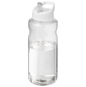 H2O Active® Big Base 1L Sportflasche mit Ausgussdeckel, weiss bedrucken, Art.-Nr. 21017601