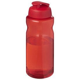 H2O Active® Eco Big Base 1L Sportflasche mit Klappdeckel, rot, rot bedrucken, Art.-Nr. 21017821