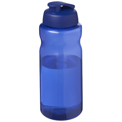 H2O Active® Eco Big Base 1L Sportflasche mit Klappdeckel, blau, blau bedrucken, Art.-Nr. 21017892
