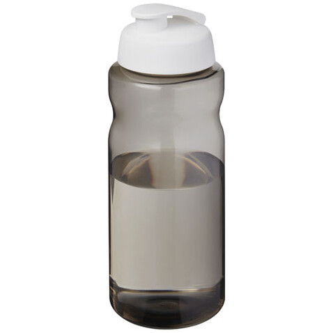 H2O Active® Eco Big Base 1L Sportflasche mit Klappdeckel, kohle, weiss bedrucken, Art.-Nr. 21017893 H2O Active® Eco Big Base 1L Sportflasche mit Klappdeckel, kohle, weiss bedrucken, Art.-Nr. 21017893