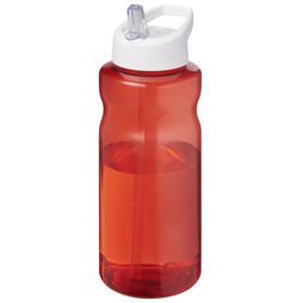 H2O Active® Eco Big Base 1L Sportflasche mit Ausgussdeckel, rot, weiss bedrucken, Art.-Nr. 21017921