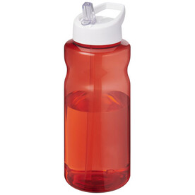 H2O Active® Eco Big Base 1L Sportflasche mit Ausgussdeckel, rot, weiss bedrucken, Art.-Nr. 21017921