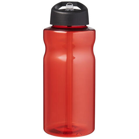 H2O Active® Eco Big Base 1L Sportflasche mit Ausgussdeckel, rot, schwarz bedrucken, Art.-Nr. 21017995