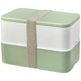 MIYO Renew Doppel-Lunchbox, elfenbeinweiß, seaglass green, kieselgrau bedrucken, Art.-Nr. 21018202