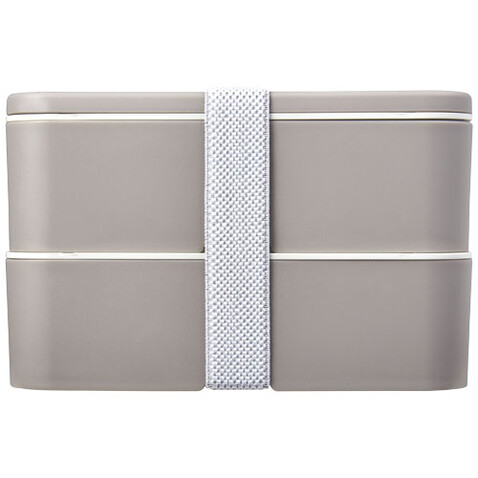 MIYO Renew Doppel-Lunchbox, kieselgrau, kieselgrau, weiss bedrucken, Art.-Nr. 21018282 MIYO Renew Doppel-Lunchbox, kieselgrau, kieselgrau, weiss bedrucken, Art.-Nr. 21018282