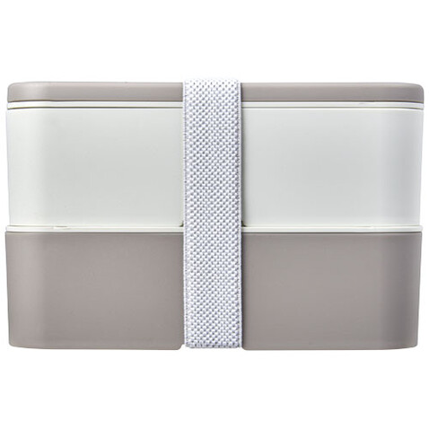MIYO Renew Doppel-Lunchbox, kieselgrau, elfenbeinweiß, weiss bedrucken, Art.-Nr. 21018291