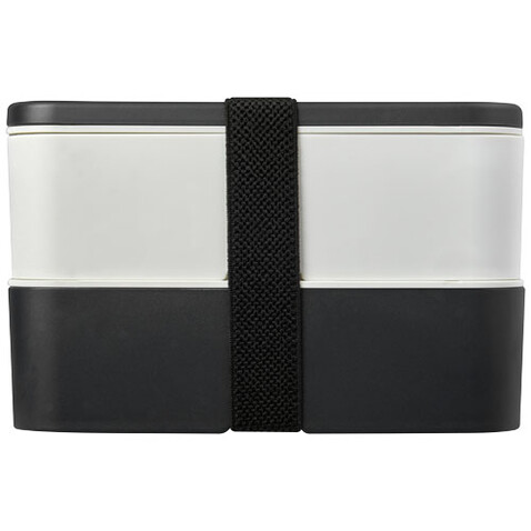 MIYO Renew Doppel-Lunchbox, granitfarben, elfenbeinweiß, schwarz bedrucken, Art.-Nr. 21018294 MIYO Renew Doppel-Lunchbox, granitfarben, elfenbeinweiß, schwarz bedrucken, Art.-Nr. 21018294