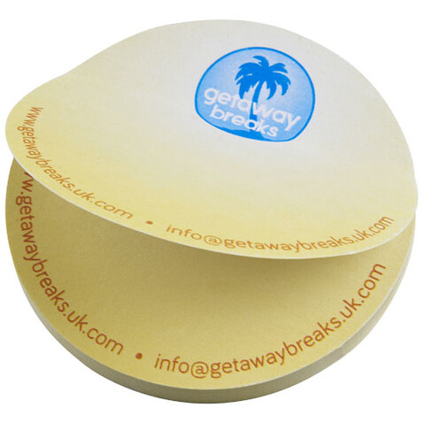 Sticky-Mate® runde recycelte Haftnotizen, weiss bedrucken, Art.-Nr. 21018401