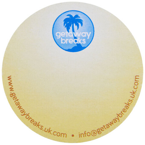 Sticky-Mate® runde recycelte Haftnotizen, weiss bedrucken, Art.-Nr. 21018401
