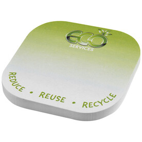 Sticky-Mate® recycelte Haftnotizen mit runden Ecken, weiss bedrucken, Art.-Nr. 21018501