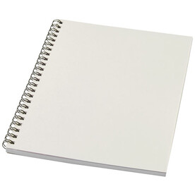 Desk-Mate® A5 recyceltes farbiges Notizbuch mit Spiralbindung, elfenbeinweiß bedrucken, Art.-Nr. 21018702