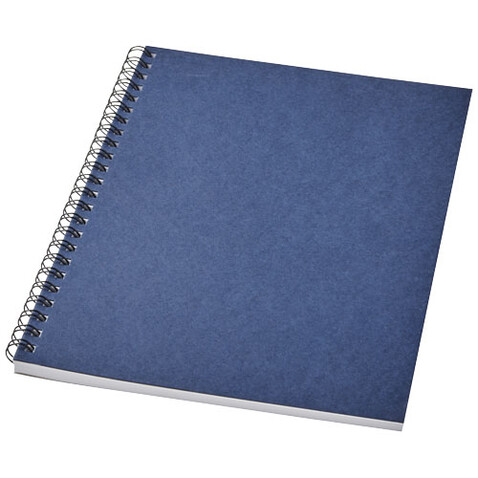 Desk-Mate® A5 recyceltes farbiges Notizbuch mit Spiralbindung, dunkelblau bedrucken, Art.-Nr. 21018755